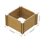 Square Raised Garden Bed Planter Box, Wood-grain Pp Plastic With Open Bottom, Outdoor Vegetable & Flower Bed