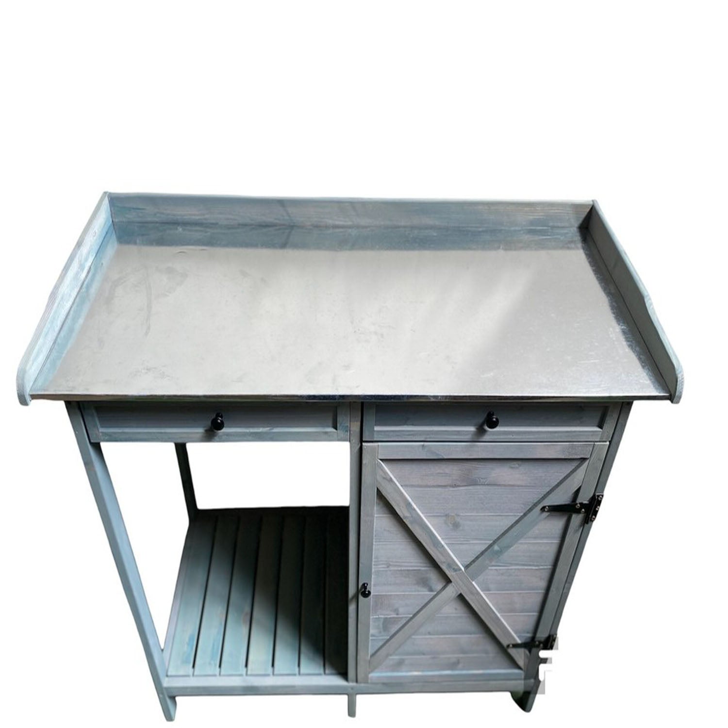 HYGRAD BUILT TO SURVIVE Potting Bench Table With Cabinet & 2 Drawers – Wooden Garden Work Station