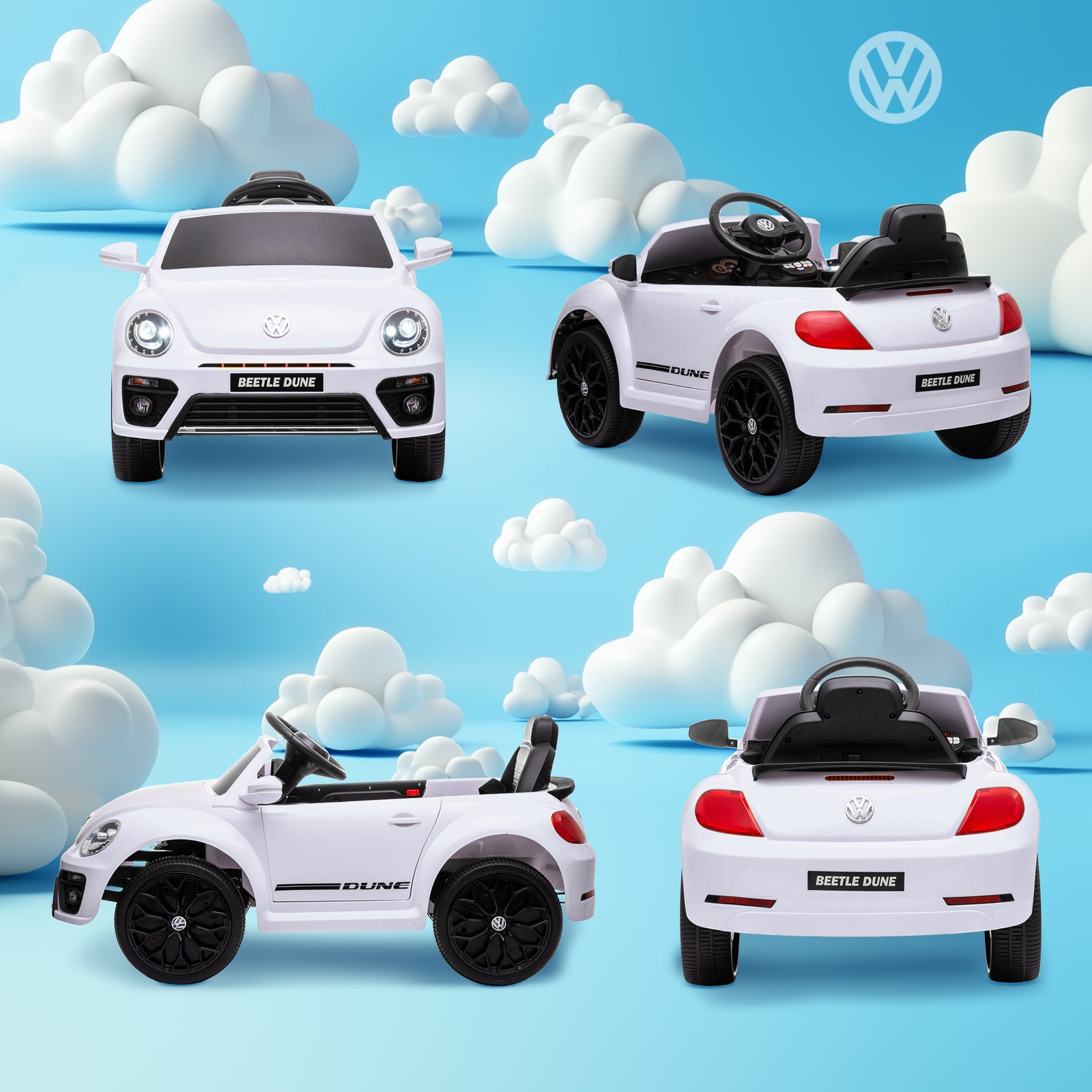 Volkswagen Beetle Licensed 12v Ride On Car W/ Remote Control | White