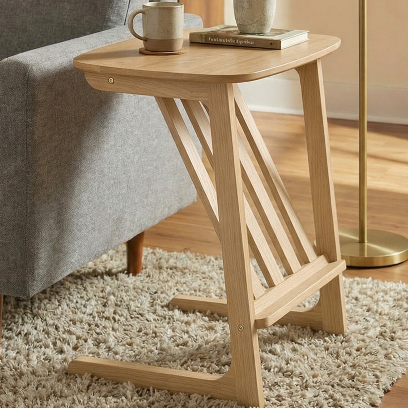 Greenhurst C-shaped Coffee Table With Magazine Rack