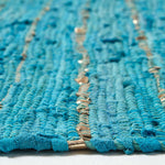 Leather Glitter Rug | 150cm x 95cm | Turquoise