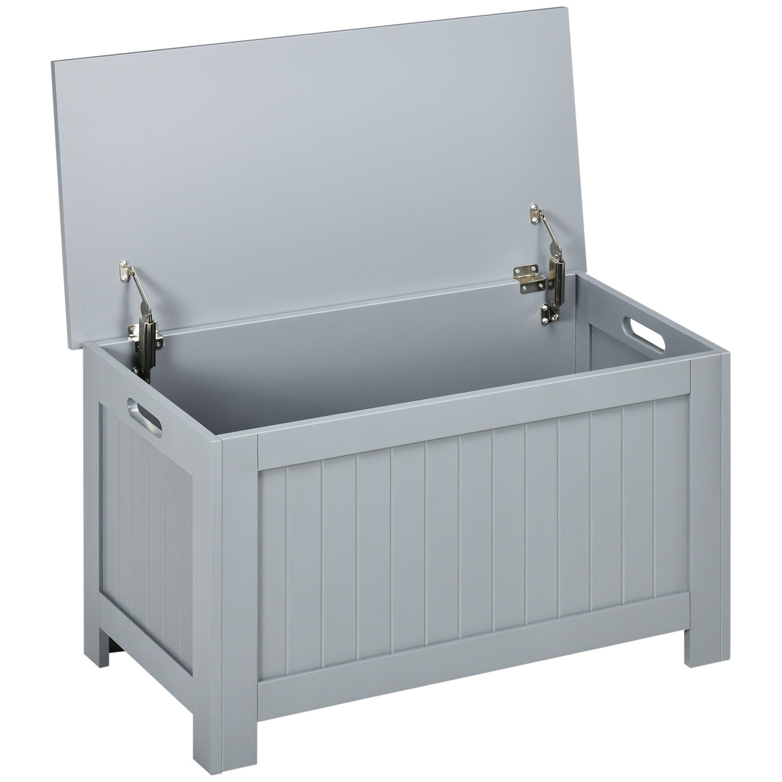 Storage Box Toy Chest Cabinet Unit Organizer Safety Hinges | One Size | Gray