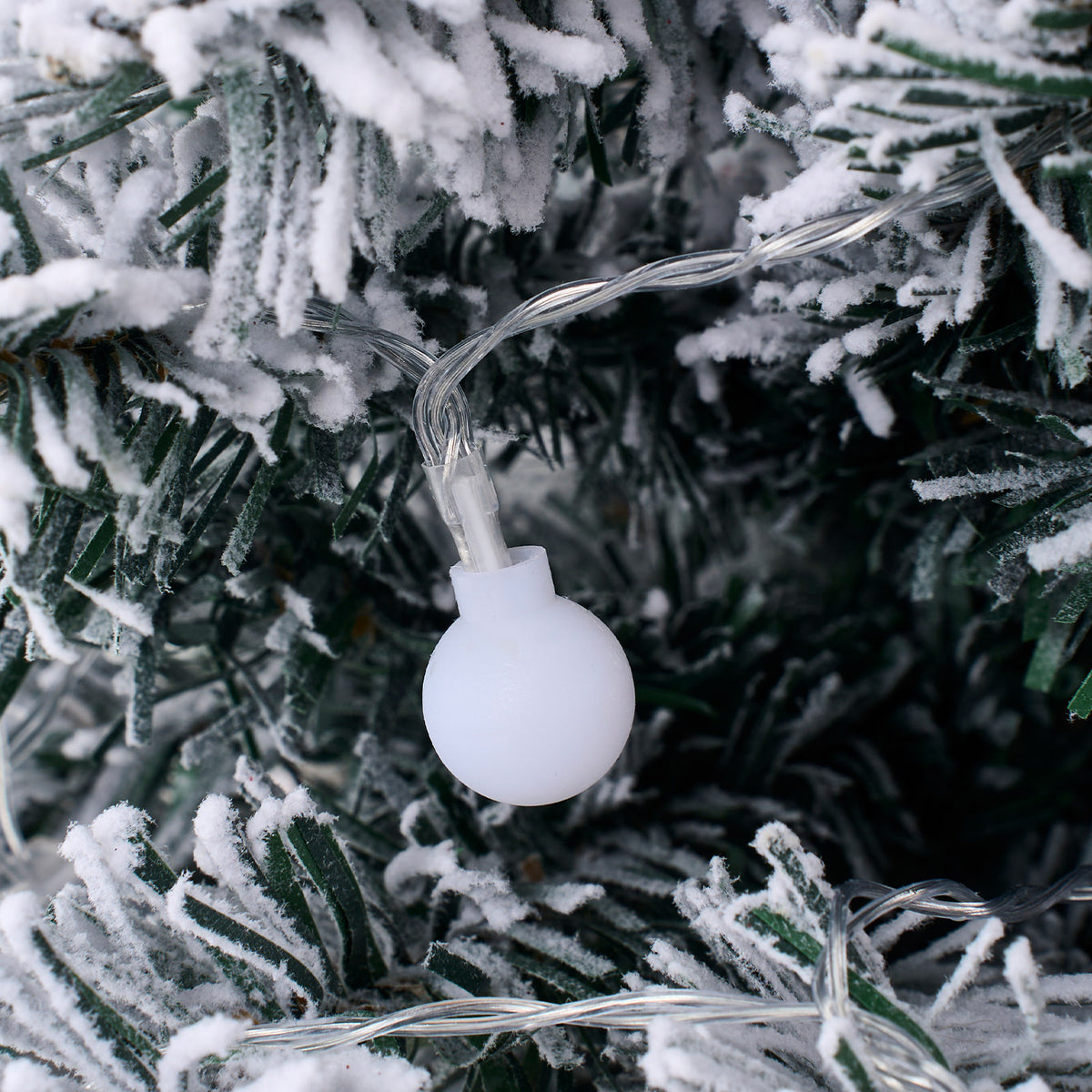 24in Pre-lit Snow-flocked Artificial Mini Artificial Christmas Tree, Merry Christmas