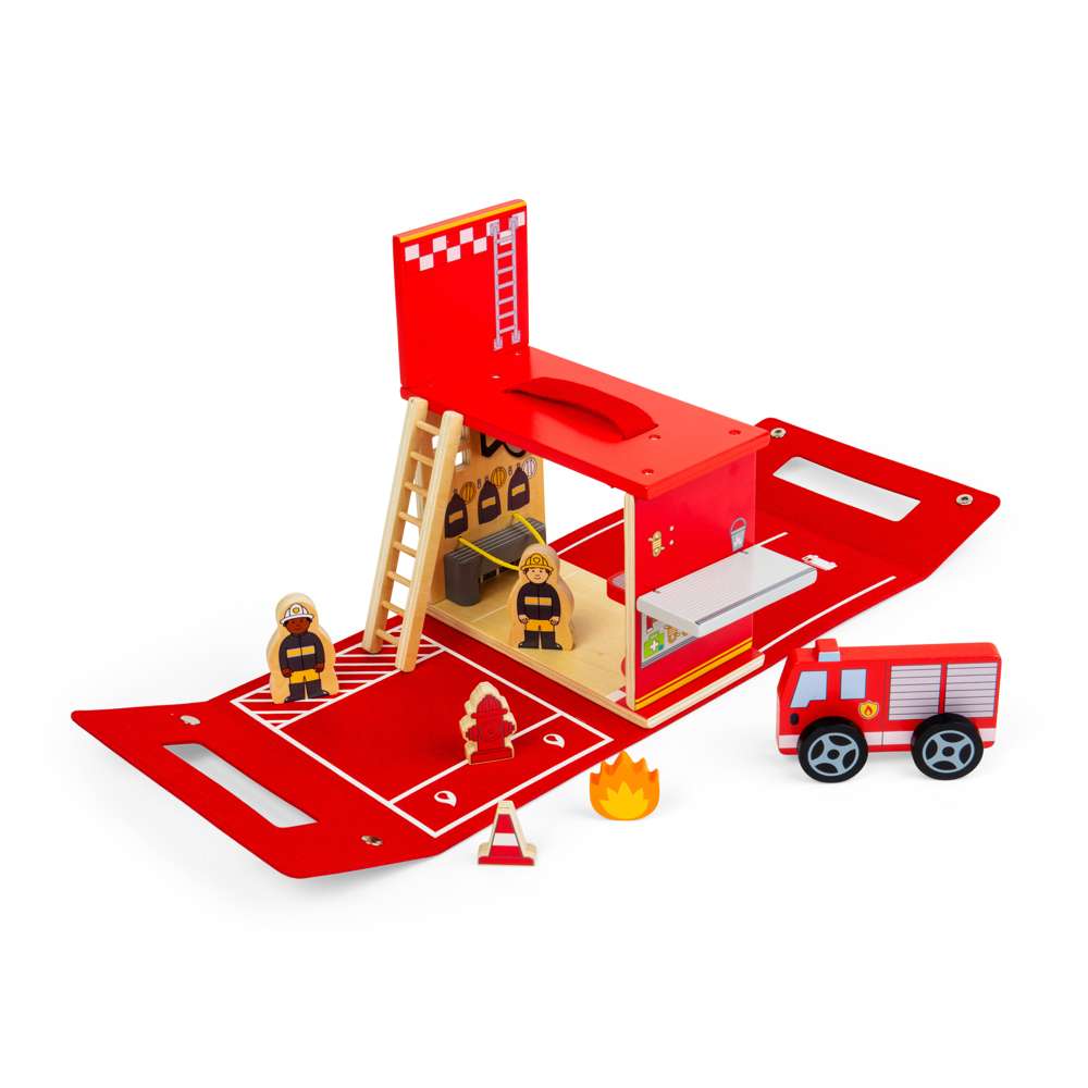 Bigjigs Toys Fire Station On The Go