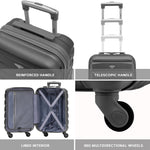 55x35x20cm Lightweight 4 Wheel Cabin Carry On Suitcase Overhead Case Approved For 100+ Airlines With Integrated Tsa Lock | 55 x 35 x 20cm | Charcoal
