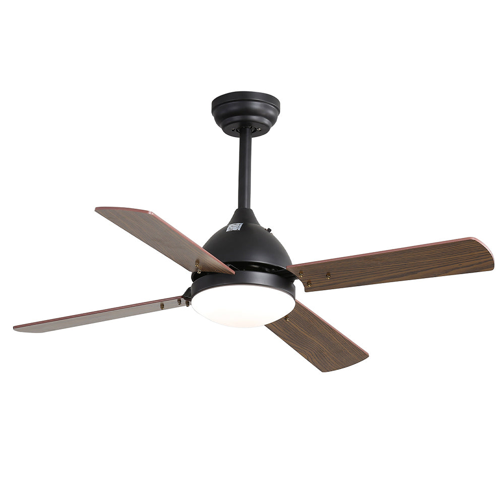 Modern Ceiling Fan Light With Remote, Natural Wood Blades, Led Lighting & Sleep Timer | 4 Blades
