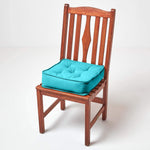 Cotton Dining Chair Booster Cushion | 40cm x 40cm | Teal
