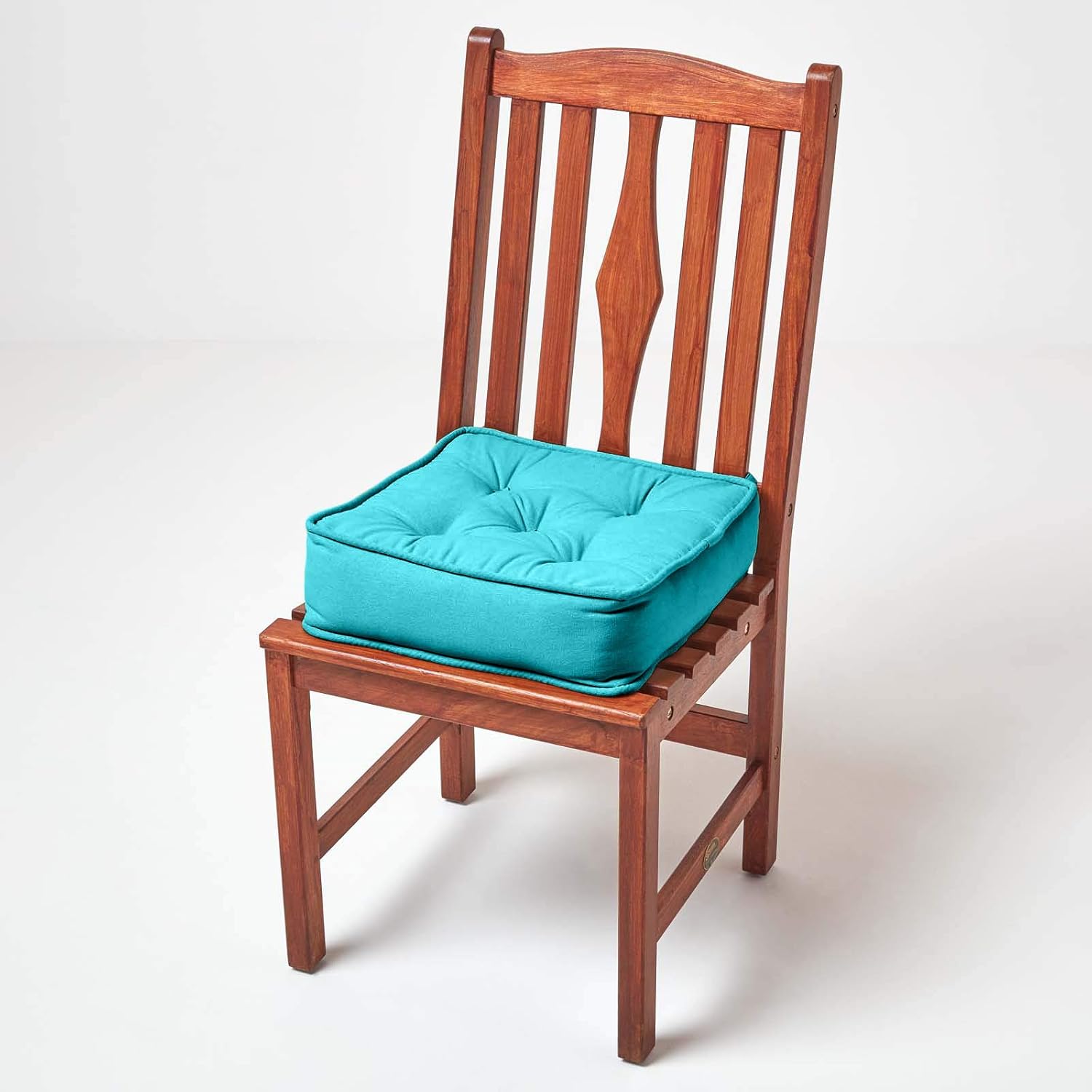 Cotton Dining Chair Booster Cushion | 40cm x 40cm | Teal