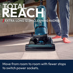 850w Upright Vacuum Cleaner With Powerful Suction, 3l Dust Cup, 5 Height Settings, Retractable Hose, Washable Epa Filter & 12.5m Cleaning Radius