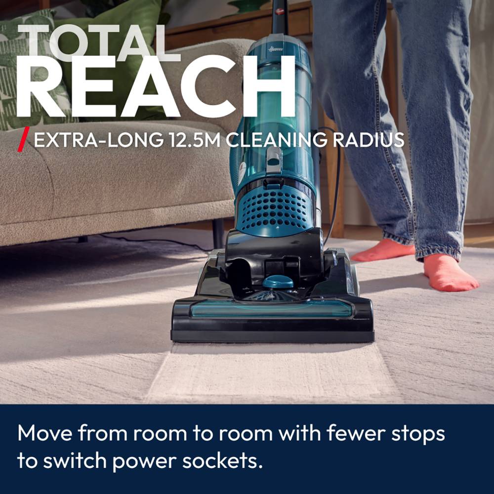 850w Upright Vacuum Cleaner With Powerful Suction, 3l Dust Cup, 5 Height Settings, Retractable Hose, Washable Epa Filter & 12.5m Cleaning Radius