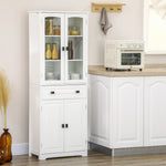Storage Cabinet With Shelves, Drawer, Glass Door
