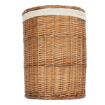 White Cotton Lined Light Steamed Round Laundry Baskets | Large | White