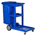 Cleaning Cart On Wheels, Housekeeping Trolley 3 Tier Shelves