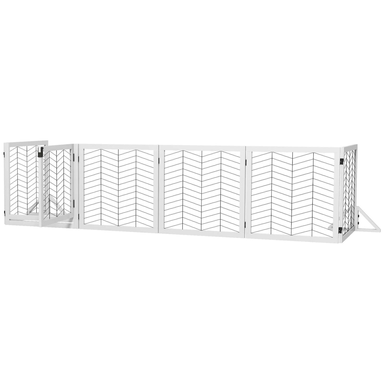 8 Panels Freestanding Dog Barrier For S And M Dogs | White