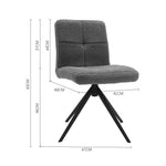 Set Of 2 Teddy Fleece Bar Stools With High Back And Black Metal Legs – Modern Armless Breakfast Chairs | Grey