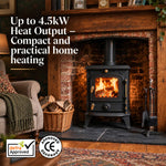 4.5kw Cast Iron Wood Burning Stove Multi-fuel Fireplace Ja013s Defra Approved