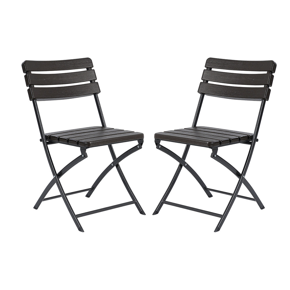 Set Of 2 Outdoor Plastic Folding Chairs