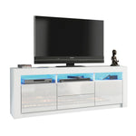 Shine Tv Unit 160cm With Led Lights | White