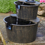 Solar Powered 2-tier Barrel Water Fountain