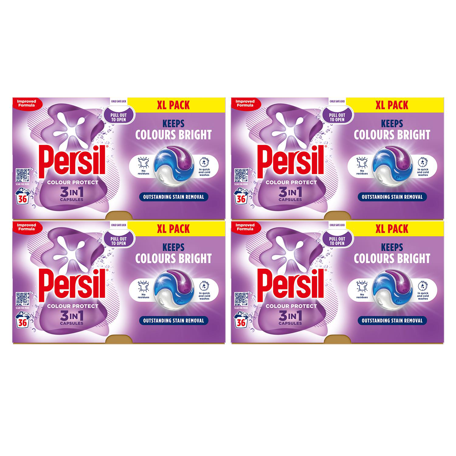 Xl 3 In 1 Washing Capsules Colour Protect With Lasting Freshness 36w | Set of 4