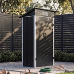 3x2ft Outdoor Metal Garden Storage Shed Small Garden Shed | Black & White