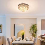 Crystal Chandelier Flush Mount Ceilings Lighting Fixture