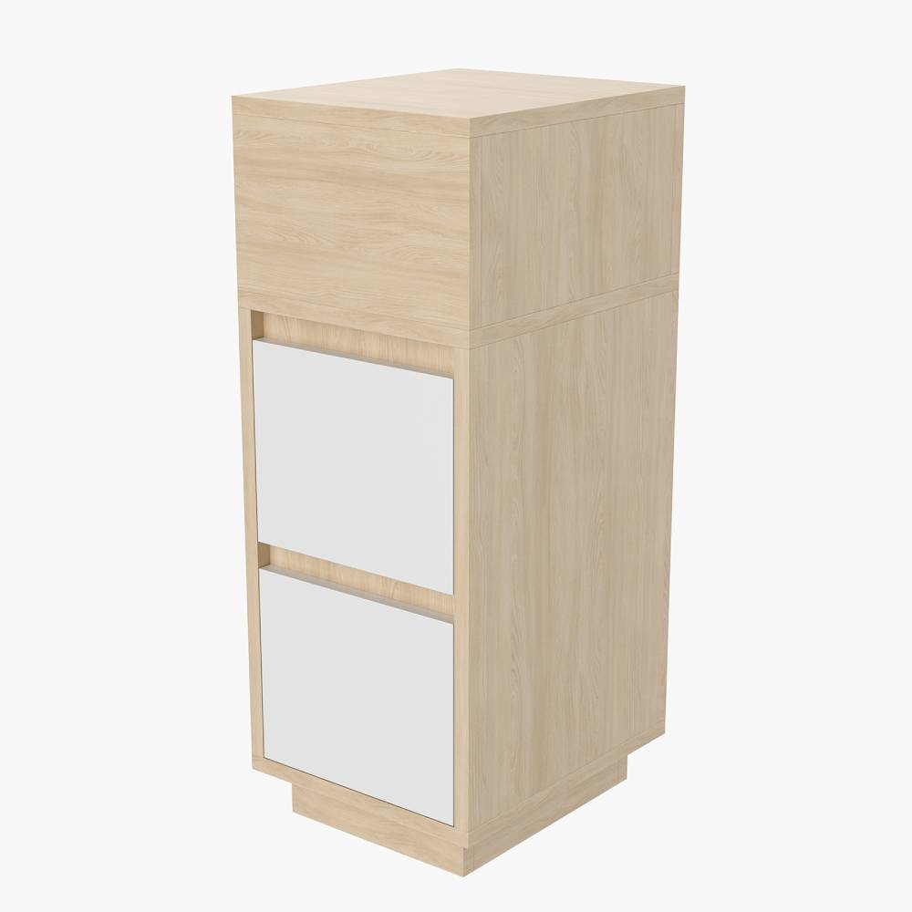 Minimalist Bedside Table With Drawers | Natural & White