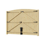 Heavy-duty Solid Spruce Wood Arched Double Door Gate With Clear Varnish Finish, Weather-resistant,hardware Kit Included – Outdoor Use | Large