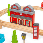 Wooden City Road and Railway Set - 105 Pieces