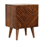 Solid Wood Lille 2 Drawer Bedside