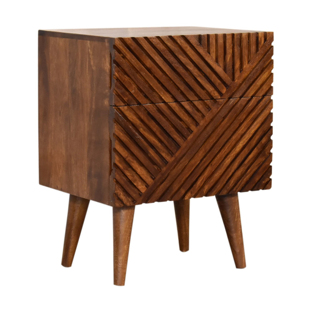 Solid Wood Lille 2 Drawer Bedside