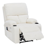 Living and Home Chenille Upholstery Electric Massage Recliner Armchair With Heat, 8-point Vibrating System, Adjustable Backrest, Cup Holders & Storage Pocket