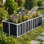120/160/240cm W X 80cm D X 45cm H Anthracite Grey Raised Garden Bed Galvanized Raised Garden Bed Outdoor Heightened Steel Metal Planter Box | Large