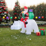 1.83m H Inflatable Santa On Polar Bear – Outdoor Christmas Decoration With Animated Head, Led Lights & Air Blower