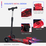 Child 3-wheel Scooter Light Music Water Spray Rechargeable 3-6 Yrs | Red