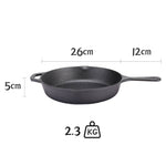 26cm/30cm Dia Cast Iron Skillet Frying Pan With Short Handle | Small | Black