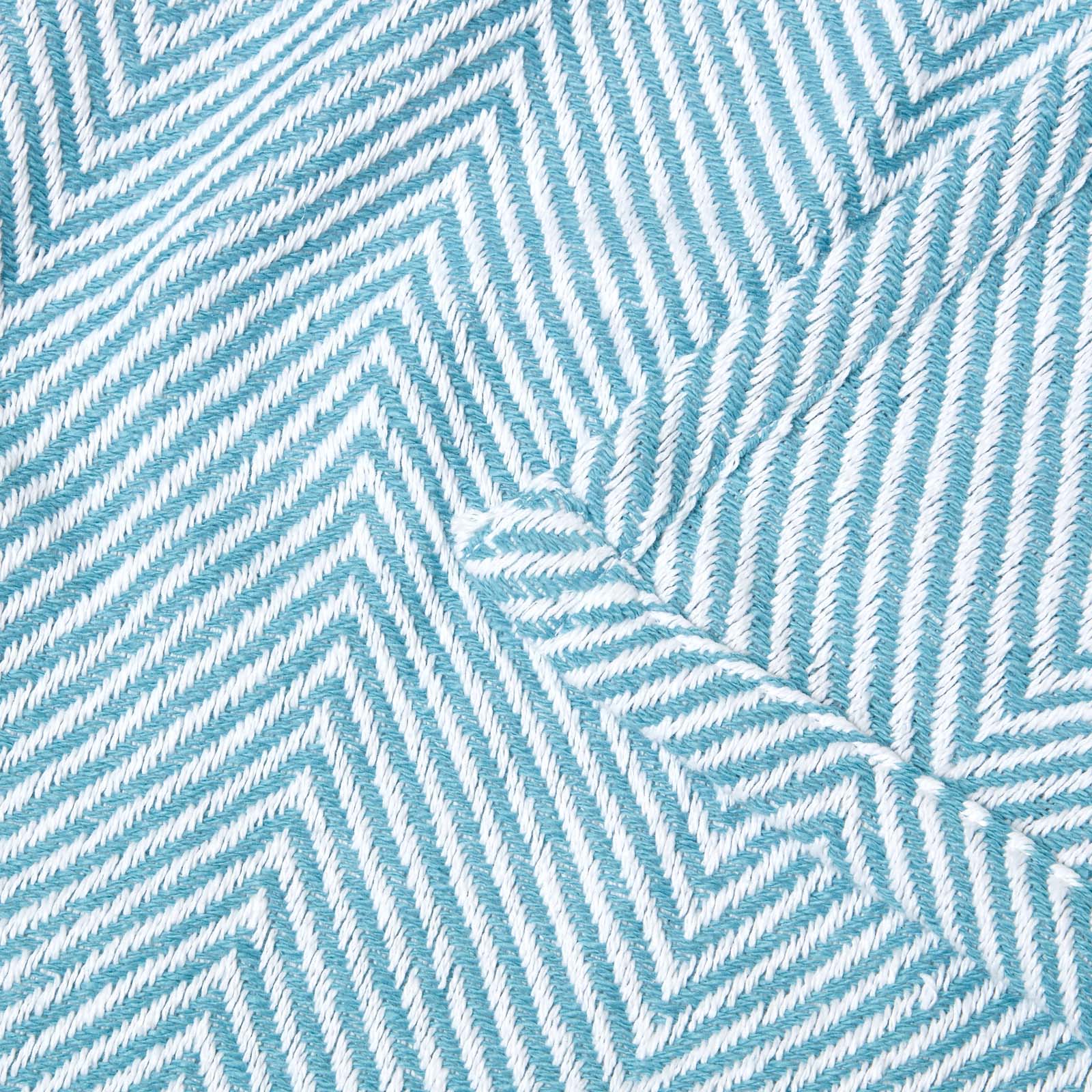 Cotton Halden Chevron Grey Throw | 255cm x 360cm | Teal