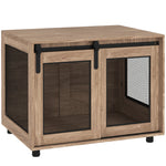 Dog Crate Furniture W/ Sliding Door, Walnut Brown | Small | Dark Brown