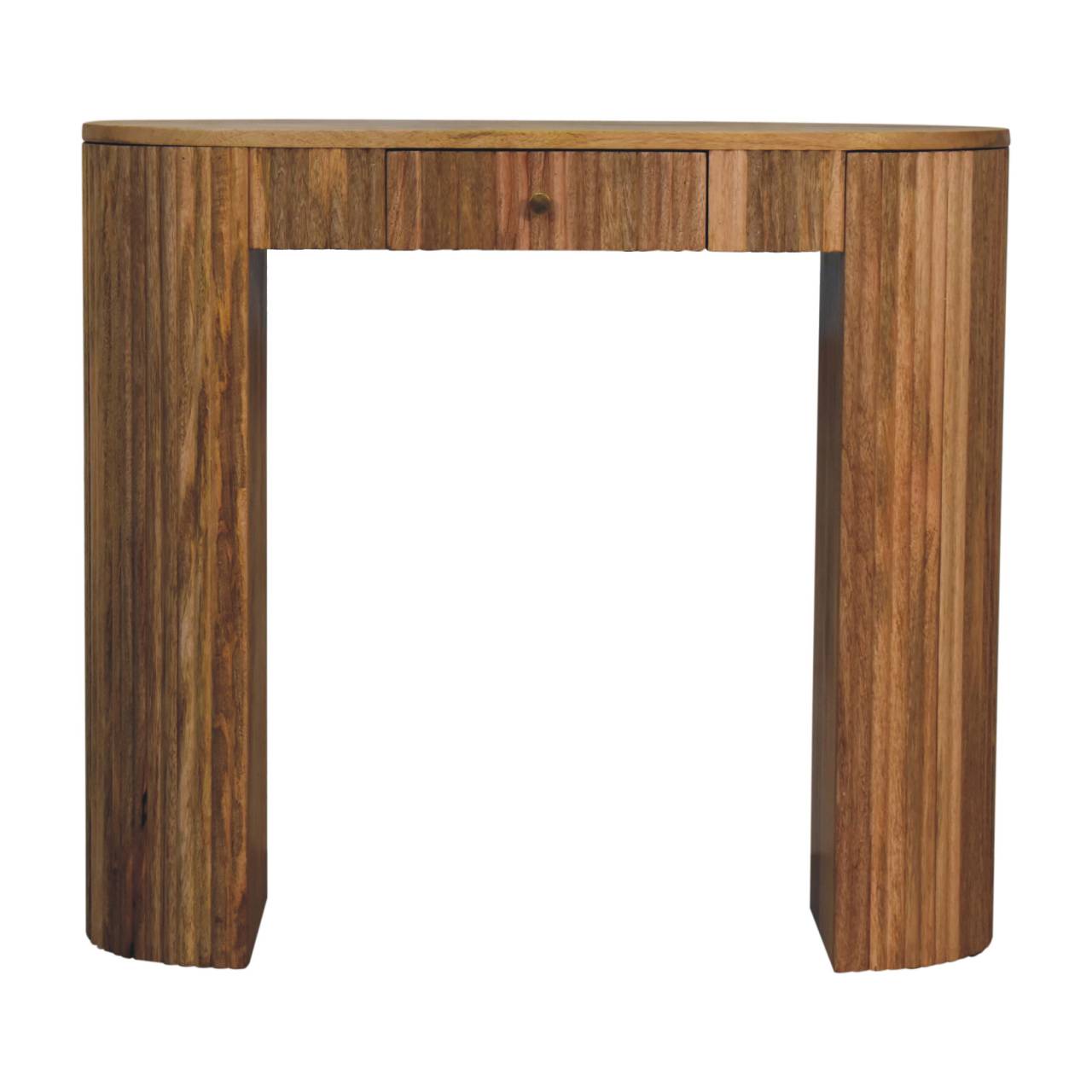 Solid Wood Soba Straight Console Table, 1 Drawer, Beige