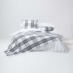 Tartan Check Sofa And Bed Throw | 255cm x 360cm | Black & White