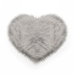 Heart Shaped Super Soft Shaggy Area Rug Grey