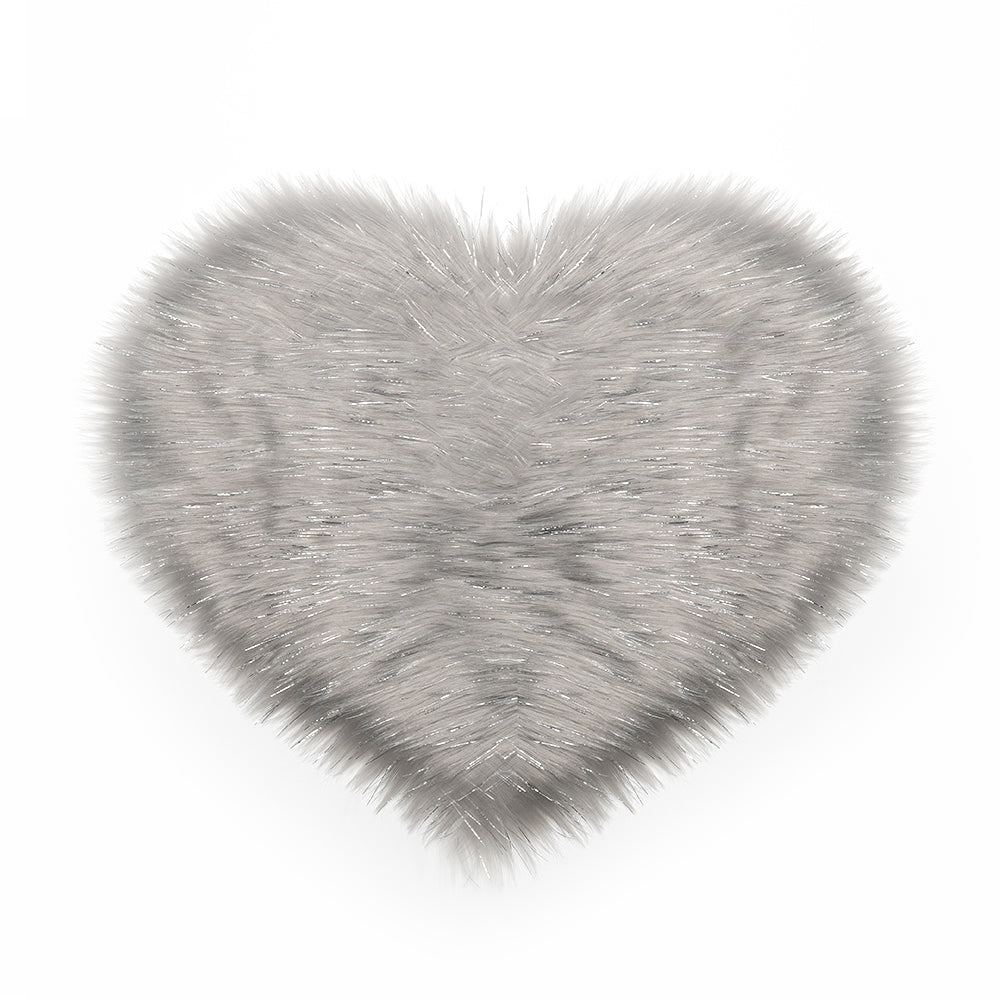 Heart Shaped Super Soft Shaggy Area Rug Grey