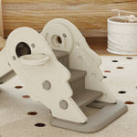 Aiyaplay 3 In1 Kids Slide With Basketball Hoop, Climber, Cream White