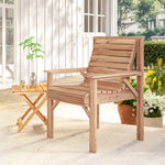 Wood Garden Chair Outdoor Dining Chair With Curved Seat | Natural