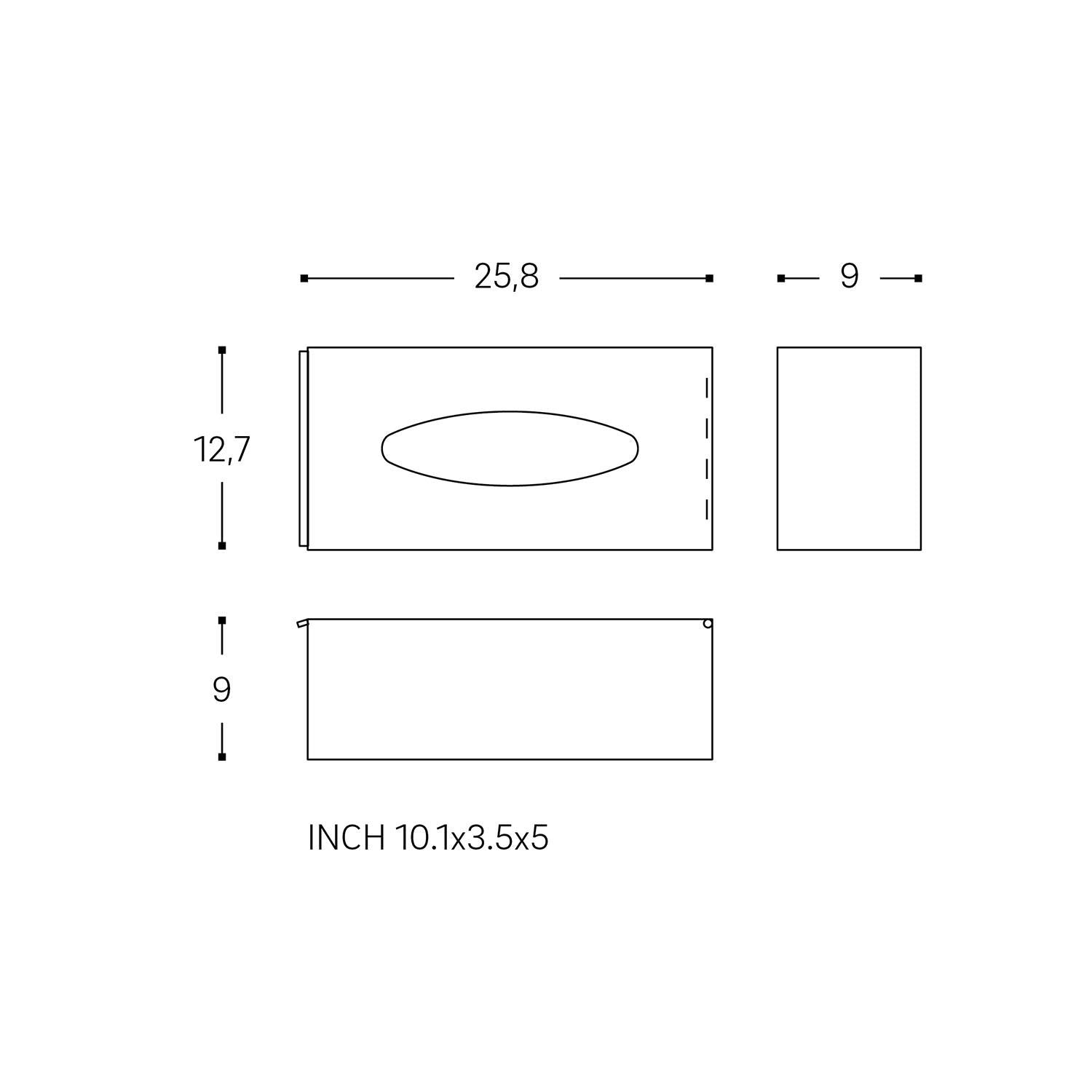 Tissue Box Cover, Matt Black, Free-standing , Collection Architect S+