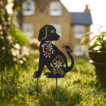 Metal Dog Silhouette Garden Ornament Outdoor Garden Decor