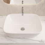 White Square Countertop Bathroom Sink Bowl Sink