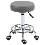 Round Pu Leather Salon Beautician Stool Adjustable Height | One Size | Gray
