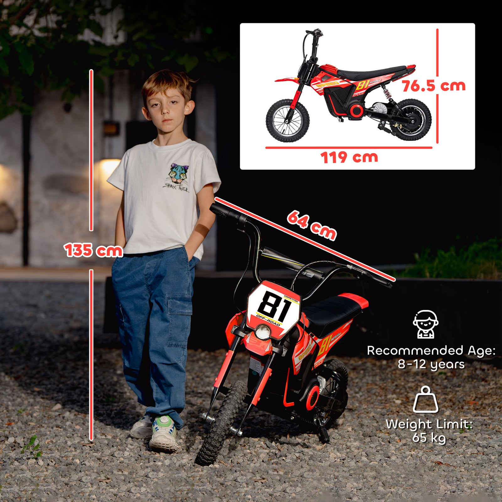 24v Battery Powered Ride On Motorcycle With Rear Suspension | Red
