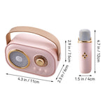 Portable Retro Bluetooth Karaoke Speaker With Two Wireless Microphones | Pink